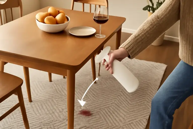 Come scegliere il tappeto sotto il tavolo da pranzo? Il trucco anti-macchia che molti ignorano