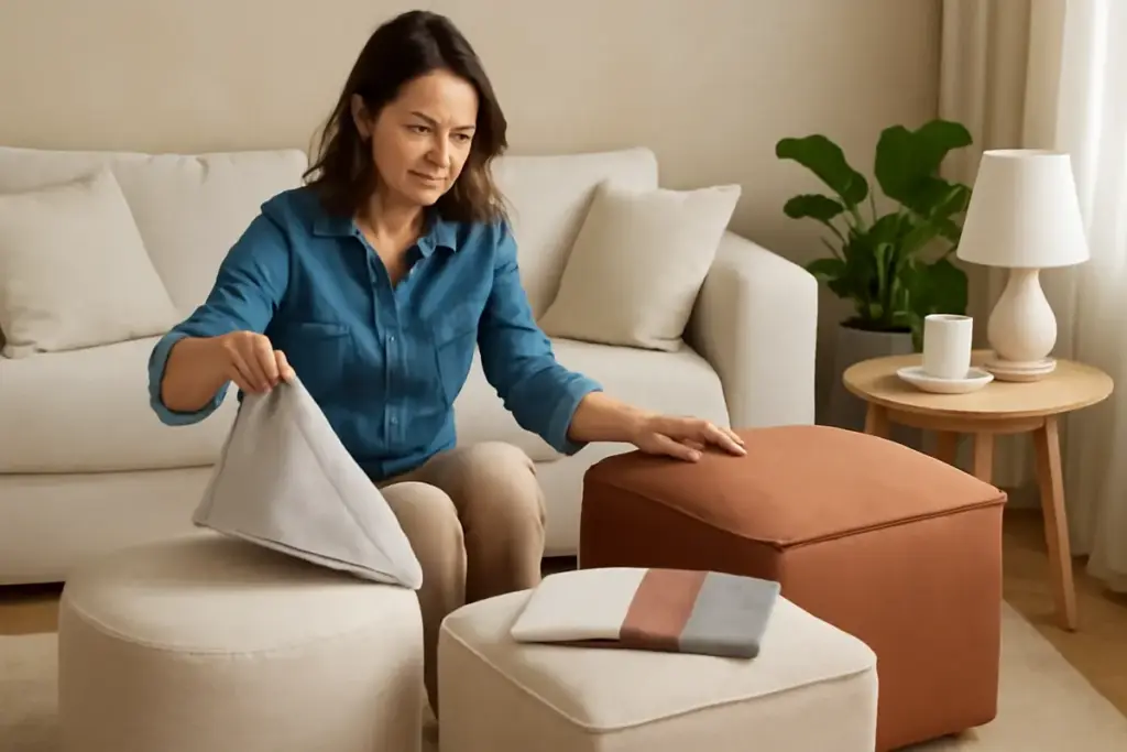 Come scegliere le fodere per pouf coordinati? Il segreto per un angolo relax elegante e facile da pulire