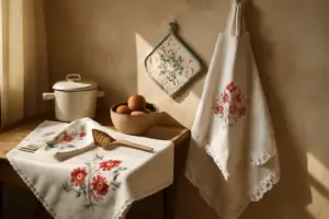Biancheria ricamata a mano per la cucina: il valore autentico che aggiunge atmosfera alla casa