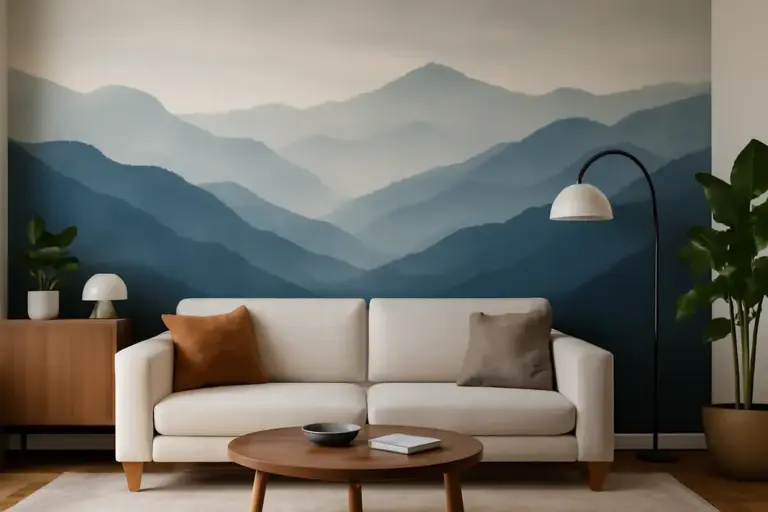 Tappezzeria murale moderna per soggiorno: il trucco che ingrandisce visivamente la stanza
